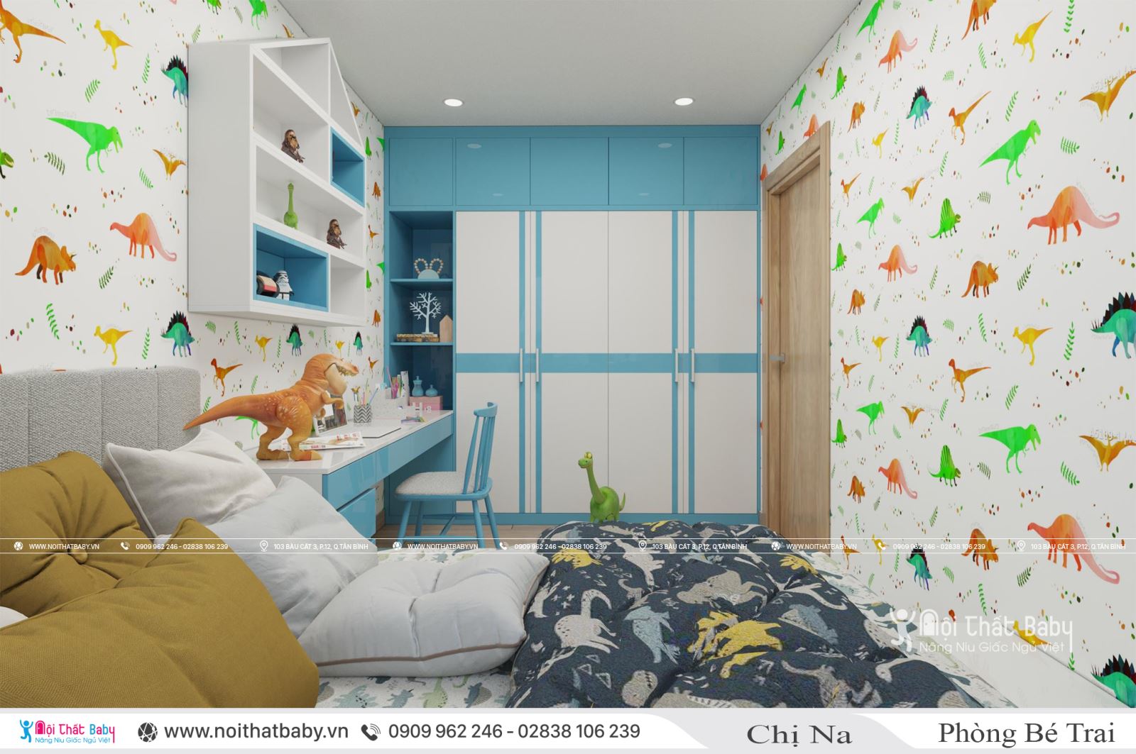 Phòng ngủ bé trai hiện đại tại Emerald Celadon City 104m2